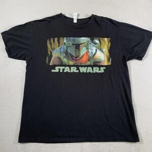 Vintage Star Wars‎ Boba Fett Graphic T-Shirt Men’s Large Black Lucasfilm Tee 00s